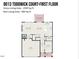 Floorplan of the first floor displaying kitchen, dining area, Gathering room, office, and garage at 8013 Toddwick Ct, Raleigh, NC 27616