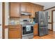 Gourmet kitchen featuring stainless steel appliances and beautiful granite countertops at 817 S Creek Dr, Nashville, NC 27856