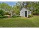 Small outbuilding with pergola and surrounded by lush landscaping at 817 S Creek Dr, Nashville, NC 27856