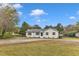 Inviting single-story home featuring fresh exterior paint, shutters, and a spacious front yard at 8201 Rhodes Rd, Apex, NC 27539