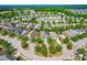 Aerial view of neighborhood with tree-lined streets and well-maintained homes at 8525 Holdenby Trl, Raleigh, NC 27616