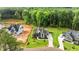 Aerial shot of new home with beautifully landscaped yard at 1108 Delilia Ln, Wake Forest, NC 27587