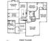 First floor plan showing bedrooms, kitchen, Gathering room, and garage at 1108 Delilia Ln, Wake Forest, NC 27587