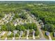 Aerial perspective of homes with well-tended front lawns in a leafy, suburban neighborhood at 1198 Shining Water Ln, Creedmoor, NC 27522