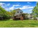 Backyard view showcasing a well-maintained lawn, spacious deck and screened-in porch at 1198 Shining Water Ln, Creedmoor, NC 27522