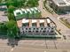 Bird's eye view of modern townhomes with rooftop decks and landscaped surroundings at 1303 Chamblee Hill Ct, Raleigh, NC 27608