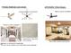 Design elements for the upstairs yoga room, including mirror wall and ceiling fan at 1500 Ridge Rd, Raleigh, NC 27607