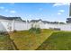 Backyard features lush garden, a white fence, and established green lawn at 210 Millet Dr, Morrisville, NC 27560