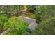 Aerial view showcases a beautiful property with lush greenery, a well-maintained house, and a spacious backyard at 213 Old Mallard Rd, Smithfield, NC 27577