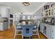 Dining area with hardwood floors, stylish decor, and seamless connection to the living room at 226 Fletcher Ridge Rd, Timberlake, NC 27583