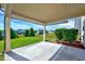 Back patio offering an outdoor living space with views of the landscaped backyard at 2540 Averon Dr, Fuquay Varina, NC 27526