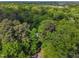 Aerial shot showcases the property nestled amidst lush greenery and trees at 2901 Horse Shoe Farm Rd, Wake Forest, NC 27587