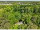 Aerial view featuring a home surrounded by vibrant trees and foliage in a serene setting at 2901 Horse Shoe Farm Rd, Wake Forest, NC 27587
