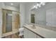 Updated bathroom featuring a glass shower, tile surround, and neutral color palette at 2901 Horse Shoe Farm Rd, Wake Forest, NC 27587