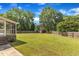 Large, well-maintained backyard with a storage shed, surrounded by a privacy fence at 3909 Inland Ct, Raleigh, NC 27606