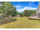 Expansive backyard featuring a deck, shed, and plenty of green space at 3909 Inland Ct, Raleigh, NC 27606