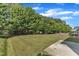 A luscious grassy backyard featuring a concrete patio, a fence and an assortment of trees at 4727 Smarty Jones Dr, Knightdale, NC 27545