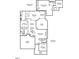 Detailed floor plan showing layout of rooms, including kitchen, bedrooms, living room, and patio dimensions at 5144 Niagra Dr, Chapel Hill, NC 27517