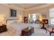 Spacious main bedroom with a tray ceiling and sitting area filled with natural light at 5144 Niagra Dr, Chapel Hill, NC 27517