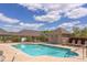 Community pool with seating, landscaping and natural light at 5144 Niagra Dr, Chapel Hill, NC 27517