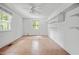 Well-lit bedroom with linoleum floors, built-in storage, and a cozy window at 5743 Craig Rd, Durham, NC 27712