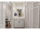 Traditional bathroom featuring a single sink vanity and a shower at 636 Copper Beech Ln, Wake Forest, NC 27587