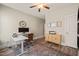 Home office featuring a ceiling fan and ample desk space at 636 Copper Beech Ln, Wake Forest, NC 27587