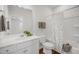 Bathroom features a single vanity, mirror, toilet and shower/tub combination at 73 Windswept Way, Fuquay Varina, NC 27526