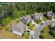 Aerial view of home and neighborhood showcasing lush landscaping at 948 Uprock Dr, Cary, NC 27519