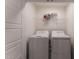 This laundry room includes a washer and dryer, a shelf, and tile flooring at Lot 5 Cooper St, Sanford, NC 27330