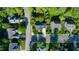 Aerial view showcasing homes with manicured lawns and mature trees in a well-planned community at 101 Worsham Dr, Chapel Hill, NC 27516