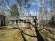 A storage shed sits on the property at 110 Woodland Ridge Dr, Fuquay Varina, NC 27526
