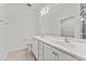 Bathroom features double sink vanity with bright vanity lighting at 121 Cribbs Ln, Middlesex, NC 27557