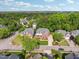 Aerial view of a residential neighborhood featuring well-maintained homes and lush greenery at 12428 Penrose Trl, Raleigh, NC 27614