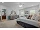 Spacious main bedroom with large windows, carpet flooring, and ensuite bathroom at 1302 Ingle Ct, Burlington, NC 27215