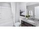 Cozy bathroom with granite counters, bathtub, and stylish modern decor at 1610 Garden Park Cir, Fuquay Varina, NC 27526