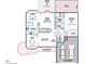 Layout of the first floor with kitchen, Gathering room, primary bedroom and 2-car garage at 1913 Wild Dunes Dr, Raleigh, NC 27604