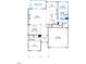 Layout of first floor shows open kitchen, dining, Gathering, flex, and guest room with attached bathroom at 3206 Armeria Dr, Apex, NC 27502