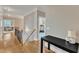 Upstairs hallway features hardwood floors at 3824 Laurel Hills Rd, Raleigh, NC 27612