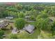 Aerial view of home in a lush, green neighborhood close to Whitley Park at 406 N Wakefield St, Zebulon, NC 27597