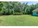 Spacious and well-maintained backyard with lush green grass and mature trees at 4793 Overhills Rd, Spring Lake, NC 28390