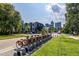 Neighborhood street featuring convenient bike share, modern townhomes, and city views at 501 S Bloodworth St # 101, Raleigh, NC 27601
