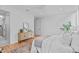 Bright, well-decorated bedroom featuring modern fixtures, and cozy textures for a relaxing space at 501 S Bloodworth St # 104, Raleigh, NC 27601