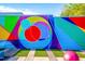 Eye-catching geometric mural creating a vibrant outdoor space and artistic atmosphere at 501 S Bloodworth St # 104, Raleigh, NC 27601