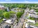Panoramic aerial shot of a street with trees and rooftops in a residential area at 510 Glenwood Ave # 510, Raleigh, NC 27603