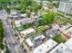 Scenic aerial shot of a street with various buildings, restaurants, and green landscaping at 510 Glenwood Ave # 510, Raleigh, NC 27603