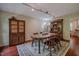 Formal dining room featuring wood furniture, decorative rug, and hardwood floors at 5632 Falkirk Dr, Durham, NC 27712