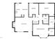 Floor plan of the house featuring a kitchen, living room, three bedrooms, and two baths at 6005 Antigua, Knightdale, NC 27545