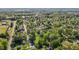 An aerial view of a residential area, showcasing a community with roads winding through lush, mature trees at 623 Oakgrove Dr, Graham, NC 27253