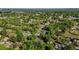 Aerial view showcasing houses nestled among lush greenery and winding roads, highlighting neighborhood charm at 623 Oakgrove Dr, Graham, NC 27253